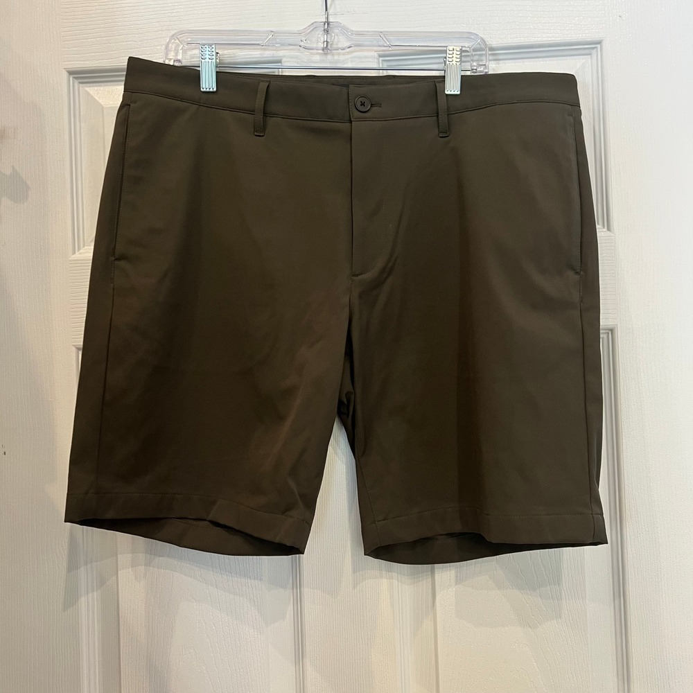Theory Zaine S P 2 Neoteric Shorts Polyamide Elastane Olive Green Tech Luxury 36